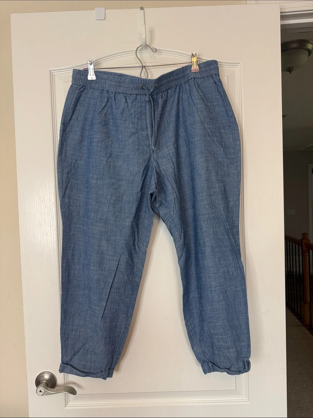 J Crew Chambray Drawstring Pants Blue Size 16